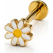 Defne Silver Premium Titanyum Papatya Piercing
