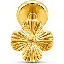 Defne Silver Premium Titanyum Yonca Piercing