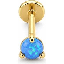 Defne Silver Premium Titanyum Opal Taşlı Piercing