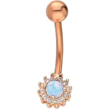 Nacario Chavin Orjinal Mavi Opal Taşlı Göbek Piercing DT89MV