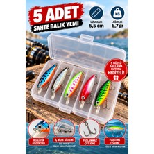 Cappadocians Balıkçılık & Balık Avı - Minnow Suni Balık Yemi 5,5 cm 6,7 gr - Spin At-Çek Yapay Yem 5’li Set Avantaj Paket Levrek Lüfer Palamut Alabalık Tatlı Su Levreği