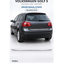 Trobus Volkswagen Golf 5 2004-2009 Uyumlu Krom Bagaj Çıtası Paslanmaz Çelik