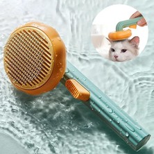 Nacario Orret Home Kedi Köpek Otomatik Temizlenen Tuşlu Tüy Toplayıcı Tarak Basmalı Kedi Köpek Fırçası Evcil Pet Hayvan Tüy Kıl Toplama Fırçası - Asorti Renk