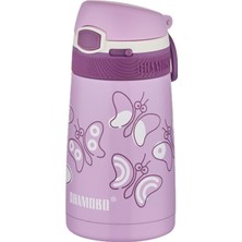 Nacario Fiftyfifty Çocuk 350 ml Pipetli Paslanmaz Çelik Termos Bpa Içermez 7 Renk Mor