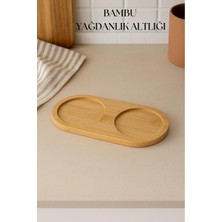 Urfakent Bambu Yağdanlık Altlığı Çift Yuvalı 9X19 cm