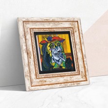 Nacario Pinecone Stone Picasso Ağlayan Kadın Taş Duvar Tablosu - Çerçeveli Taş Tablo - Dekoratif Duvar Sanatı - Modern Ev ve Ofis Duvar Dekoru K1-304
