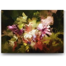 Nacario Tabloshop Soyut Çiçekler Buketi - 90X60CM