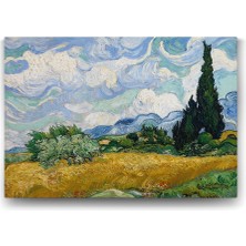 Nacario Vincent Van Gogh - Selvi Ağaçlı Buğday Tarlası Tablosu - 60X40CM
