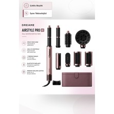 Dreame Saç Şekillendirme Seti, Airstyle Pro Hı Pembe Fön Fırçası ve Bukle Aparatlı Air Styler 1400W Çok Başlıklı Iyonik Hızlı Kurutma Şekillendirme Seti