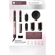 Dreame Saç Şekillendirme Seti, Airstyle Pro Hı Rls7 Saç Şekillendirici Seti Pembe 1400W Iyonlu 3 Kademeli Isı Çok Başlıklı Hava Üflemeli Bukle ve Fön Seti