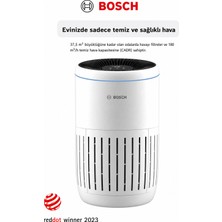 Bosch Hava Temizleyici, Air 2000 37.5m² Akıllı Sensörlü Evcil Hayvan Dostu Aktif Karbon Hepa 13 Filtreli Sessiz Modlu Hava Temizleme Cihazı