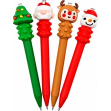 Toha Yılbaşı Temalı Versatil Uçlu Kalem 🎅 Parmak Masajlı Mekanik Kurşun Kalem – Noel Baba, Kardan Adam, Ren Geyiği ve Çam Ağacı Figürlü Eğlenceli Okul Kırtasiye Ürünü 🎁