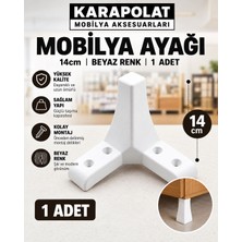 Karapolat Mobilya Ayağı 14 cm Beyaz Plastik Dekoratif Koltuk Dolap Sehpa Ayağı 1 Adet