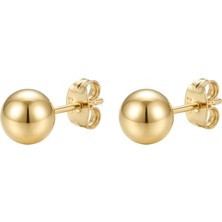 Zeino Top Çelik Küpe - 14K Altın Kaplama - 8 mm