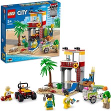 Lego® City Plaj Cankurtaran Merkezi 60328-5 Yaş ve Üzeri Çocuklar Için 4 Minifigür ile Yengeç ve Kaplumbağa Figürleri Içeren Oyuncak Yapım Seti (211 Parça)