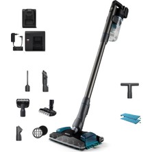 Philips Çift Bataryalı Aqua Plus Kablosuz Dikey Süpürge, Powercyclone 12, 5 LED Aksesuar ve Ek Şarj Standı ile Detaylı Ev Temizliği, 80 Dakikaya Kadar Eco El Kullanımı XC8057/01
