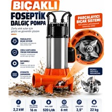Optivex Bakır Sargılı Paslanmaz Çelik Bıçaklı Atık Su Logar Drenaj Pompası 16 Metre Dikey 31TON/SAAT