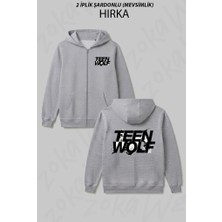 Zoka Wear Logo Dizi Teen Wolf Baskılı Fermuarlı Kapşonlu Hırka