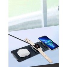 Tr AW14 3in1 Magsafe ile Uyumlu Katlanabilir Seyahat Şarj Seti