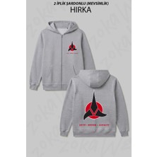 Zoka Wear The Original Series Duty Honor Loyalty Klingon Logo Baskılı Fermuarlı Kapşonlu Hırka