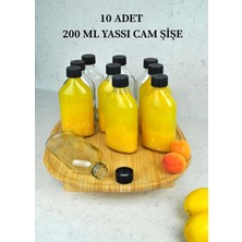 Die Grup Tr 10 Adet 200 ml Yassı Cam Cold Brew Şişesi Siyah Kapaklı Soğuk Kahve Şişe