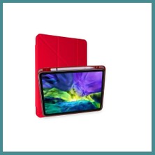 Bezos iPad Air 4 10.9 Kılıf Kalemlikli Mars Tablet Kılıfı - Kırmızı Mac