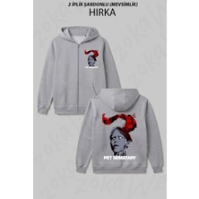 Zoka Wear Pet Sematary Baskili Baskılı Fermuarlı Kapşonlu Hırka