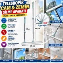 Veraura Lifestyle Teleskopik Oynar Başlıklı Cam,zemin Silme Aparatı Çekçek