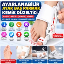 Veraura Lifestyle Ayarlanabilir Ayak Baş Parmak Kemik Düzeltici – Halluks Valgus (Bunyon) Aparatı, Gece Gündüz Kullanıma Uygun Ayak Düzeltme Ateli