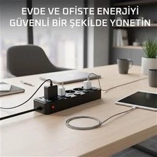 Veraura Lifestyle Akım Korumalı 4’lü Priz 2xusb 2xtype-C Çıkış Yüksek Gerilim Koruma Priz Çoğaltıcı