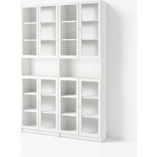 IKEA Beyaz Cam Kapaklı Kitaplık 160X30X237 cm