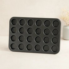 Veraura Lifestyle Muffin Kek Kalıbı 24 Bölmeli Siyah Metal