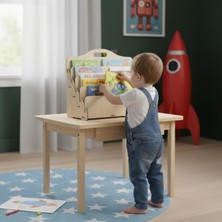 Simux Carry Montessori 4 Raflı Ahşap Mini Kitaplık -Çocuk Odası Kitaplık - Çocuk Kitaplığı - Bebek & Çocuk Odası Için Mini Kitaplık- Çocukların Kolay