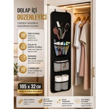 Belirtilmemiş Genel Dolap Içi Düzenleyici 4 Gözlü Fileli Kumaş Organizer Kapı Arkası Askılı Gardırop Kıyafet Eşya Saklama Düzenleyici 32X105 cm