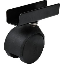 Proalet Hts 434 U Tablalı Dönerli Mobilya Tekerleği 40 mm - 22X75 mm Tabla 51 mm Yükseklik 20 kg Taşıma Kapasiteli Pp Plastik Çift Tekerlekli Iç Mekan