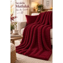 Mira Home Tek Kişilik Peluş Tv Diz Battaniyesi 100X175 cm (Bordo)