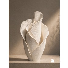 Organik Formlu Dekoratif Vazo Modern Dalgalı Heykelsi Tasarım 3D Baskı