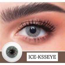 Rowenarose Ice Grı 12 Ay Kullanım Süreli 1 Yıllık Solüsyon ve Lens Kabı Hediyeli
