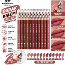 Rowenarose 12 Li Kalemtraşlı Dudak Kalemi Seti