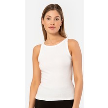 Türen Kadin Halter Yaka Fitilli Atlet 3403/BEYAZ