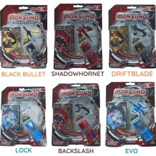 Odea Monsuno Lisanslı 6'lı Fusion Figür Seti - Black Bullet, Shadowhornet, Driftblade, Lock, Backslash, Evo