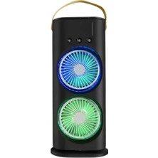 İlkyaz Fashion Ifk Rgb Işıklı Spreyli Masa Fanı Çift Motorlu Güçlü Üflemeli Taşınabilir Fan