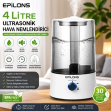 İlkyaz Fashion Ifk Rbh-04 Ultrasonik Hava Nemlendirici 4 Litre Buhar Makinesi Aroma Difüzörü - Otomatik Kapanma