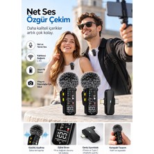 İlkyaz Fashion Kablosuz Çift Yaka Mikrofon Seti 2.4g Içerik Üretimi