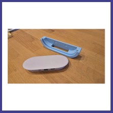 Bezos 3D Baskı Duvar Montajlı Yatay Medya Oynatıcı Tutucu Kablo Çıkışlı Duvar Askısı Oval Cihaz Standı - Mavi Mrl