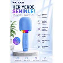 İlkyaz Fashion Ifk Çocuk ve Yetişkin Karaoke Mikrofonu Kablosuz Rgb Ambiyans Işığı Ses Değiştirme Modlu Hoparlör