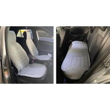 OEM Audi Q3 Sportback ile Uyumlu Lüx Oto Koltuk Minderi Ön Arka Oturak 3'lü Set Bumerang Serisi Gri
