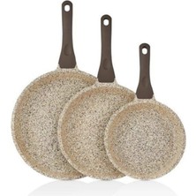 Xml Bayiciniz Tr Pan Döküm 3'lü Tava Seti Creamy 20-24-28 cm