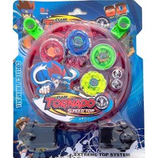 OEM Peculıar Metal Fusion Clash Of Tornado Speed Top Stadyum Savaşı 4 Beyler ve 2 Fırlatıcı Tek Pakette (Çok Renkli)