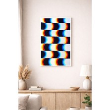 Renkli Dalga Desenli Optik Illüzyon Modern Soyut Dekoratif Duvar Tablosu (Çerçeve Seçenekli)